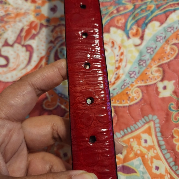Vintage Worth Red Patent Leather Belt | Size Large main image 7